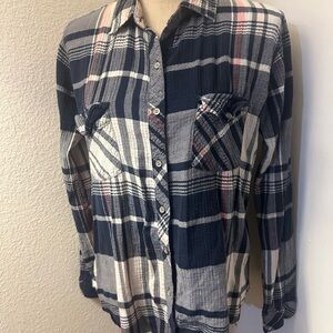 Lovestitch Blue and White Casual Button Down Shirt